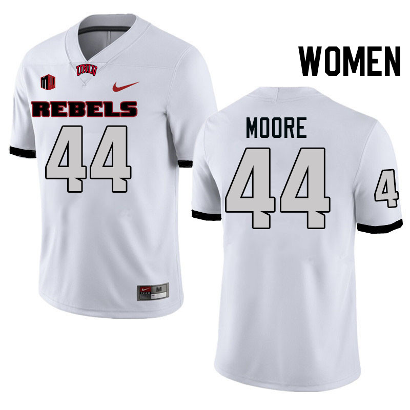 Women #44 Christian Moore UNLV Rebels College Football Jerseys Stitched-White